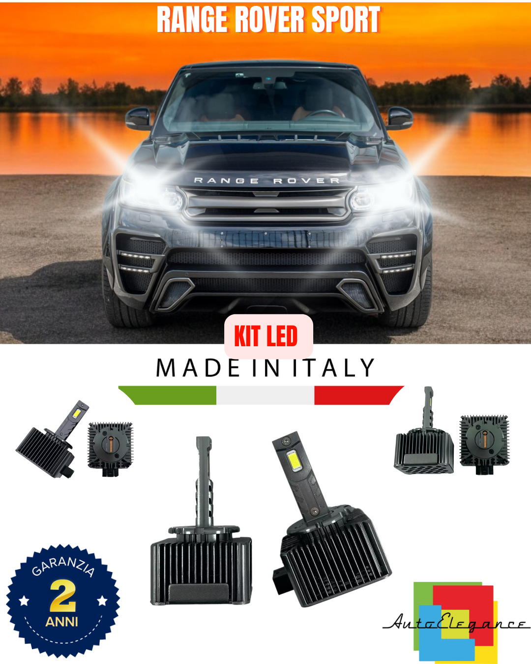 💕 KIT LED LAMPADE ANABBAGLIANTI D3S LED 6000K ADATTO PER RANGE ROVER SPORT 💕