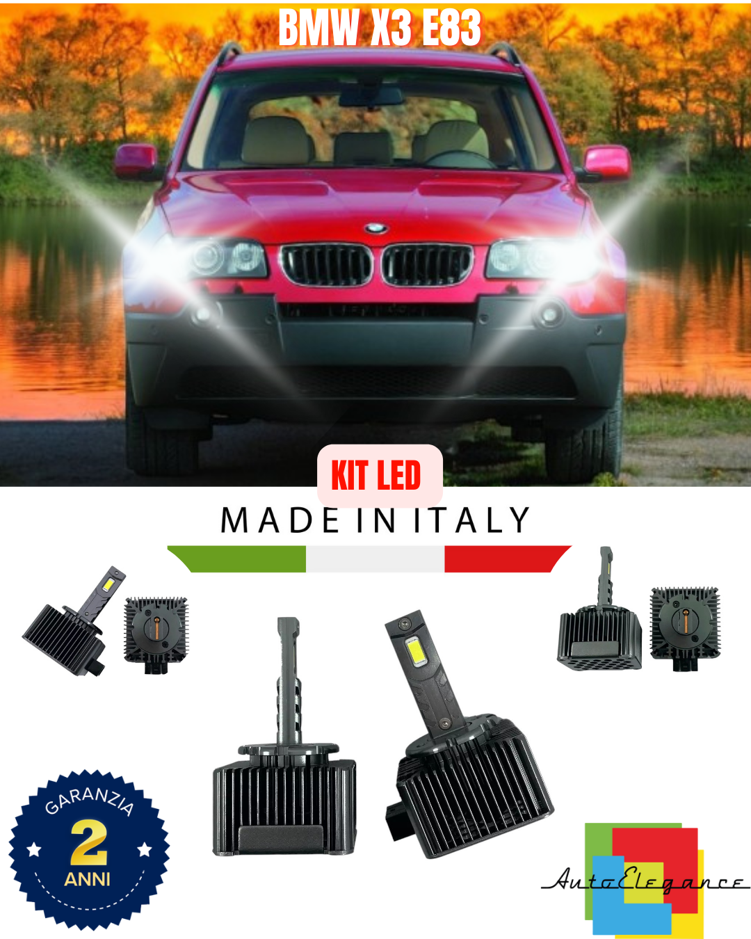 💕 KIT LED LAMPADE ANABBAGLIANTI D1S LED 6000K ADATTO PER BMW X3 E83 💕