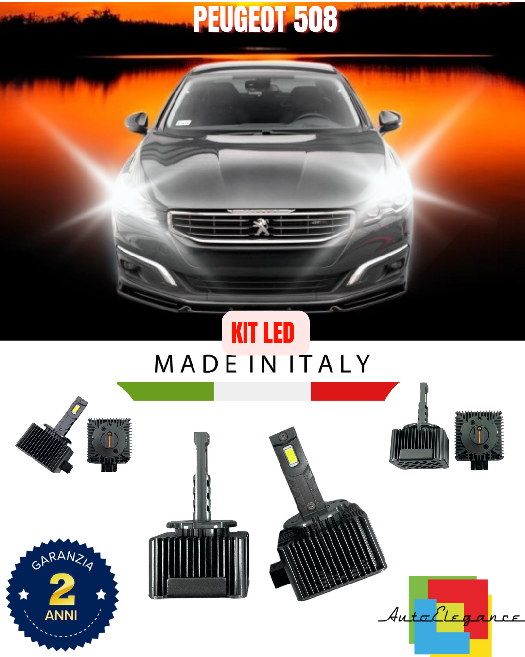 💕 KIT LED LAMPADE ANABBAGLIANTI D1S LED 6000K ADATTO PER PEUGEOT 508 💕