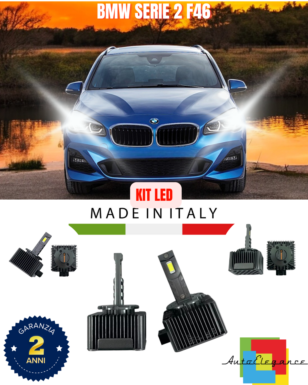 💕 KIT LED LAMPADE ANABBAGLIANTI D1S LED 6000K ADATTO PER BMW SERIE 2 F46 💕