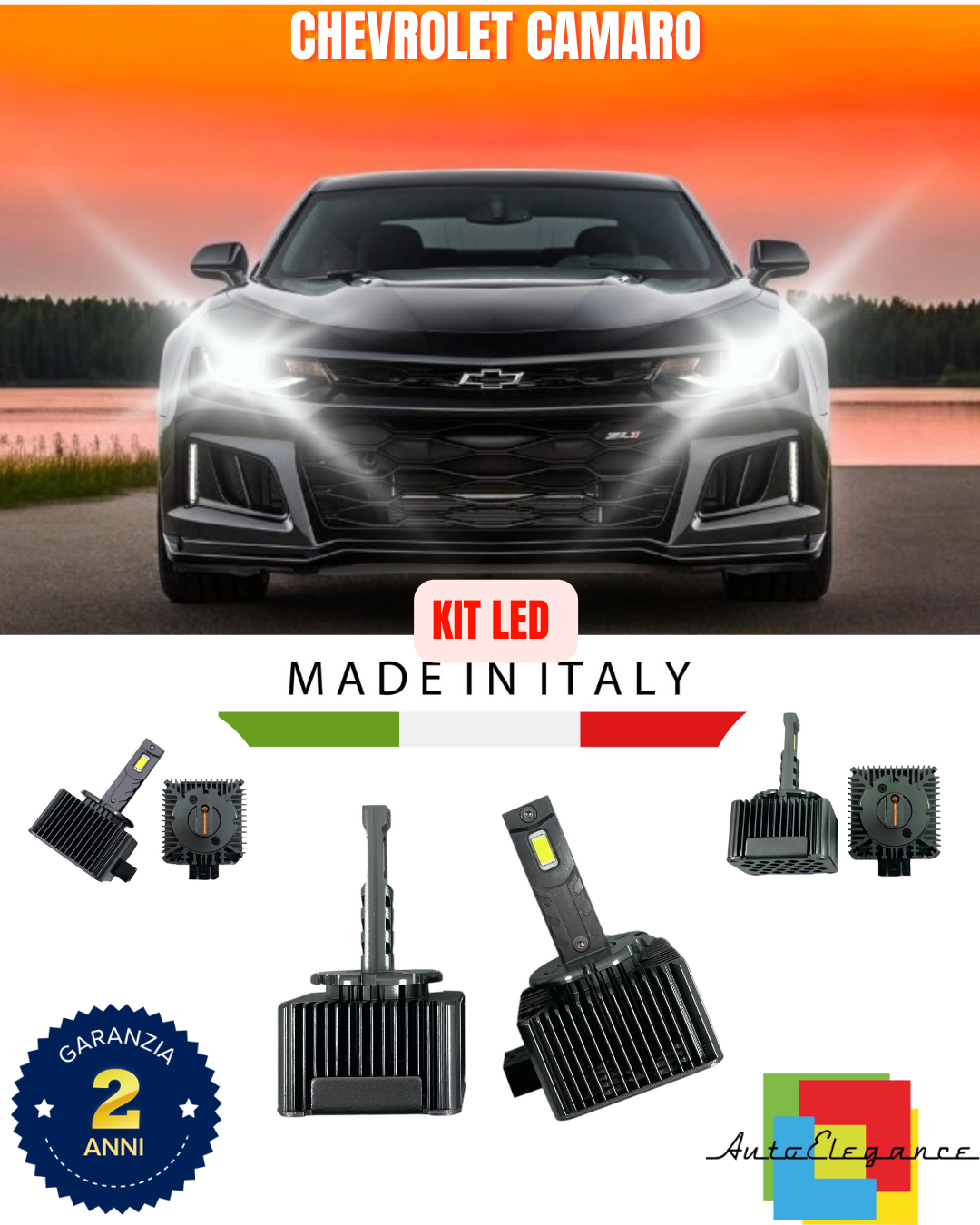 💕 KIT LED LAMPADE ANABBAGLIANTI D3S LED 6000K ADATTO PER CHEVROLET CAMARO 💕