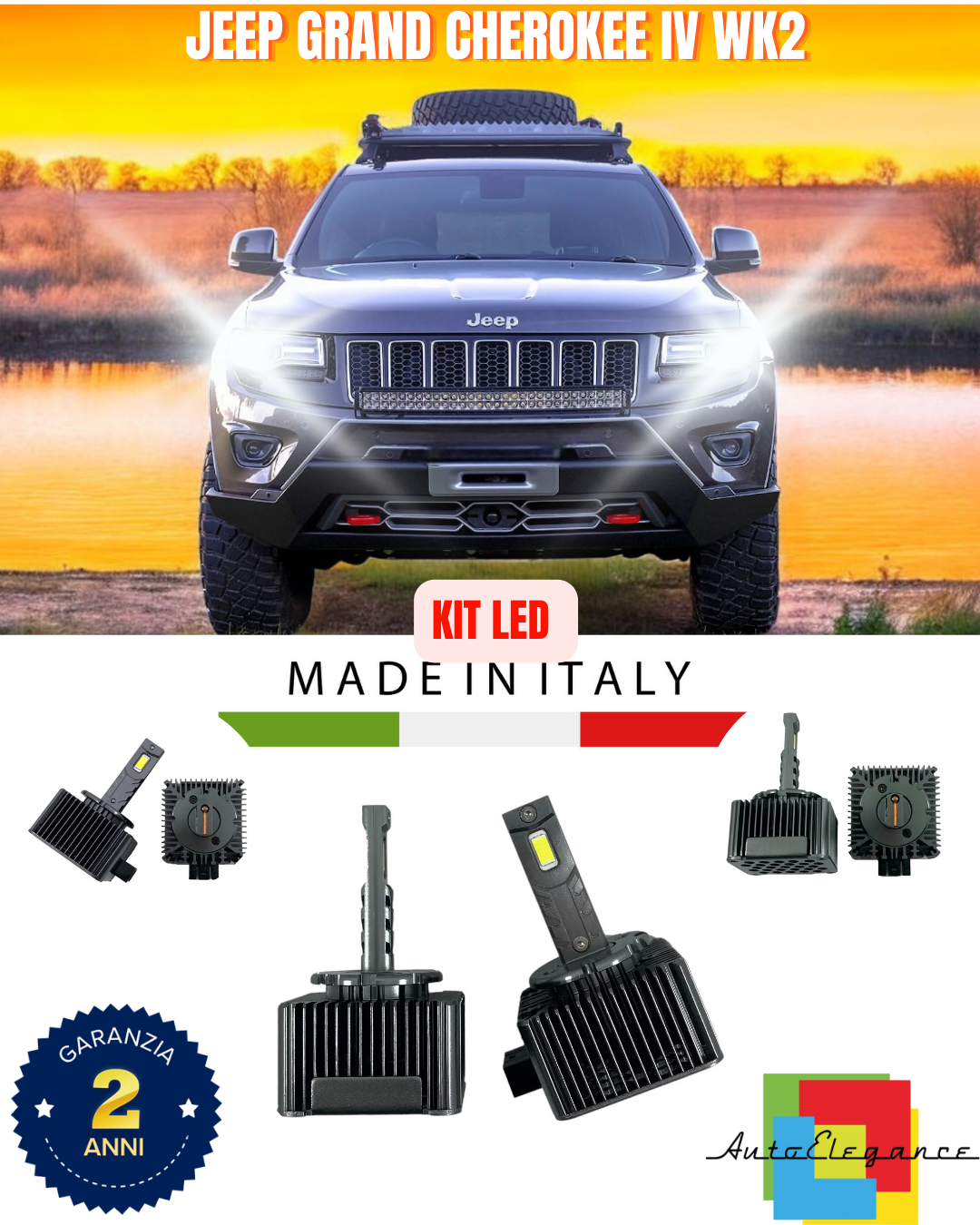 💕 KIT LED LAMPADE ANABBAGLIANTI D1S LED 6000K ADATTO PER JEEP GRAND CHEROKEE 💕