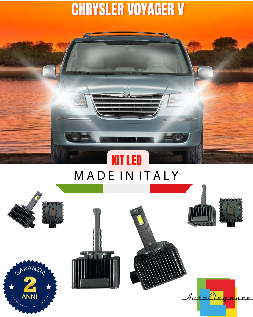 💕 KIT LED LAMPADE ANABBAGLIANTI D1S LED 6000K ADATTO PER CHRYSLER VOYAGER V 💕
