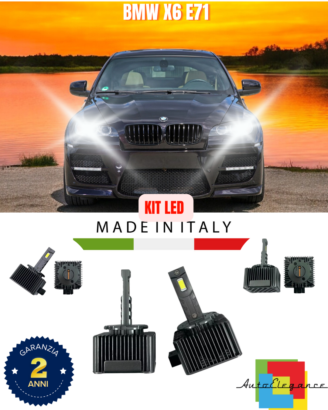 💖 KIT LED LAMPADE ANABBAGLIANTI D1S LED 6000K ADATTO PER BMW X6 E71 💖
