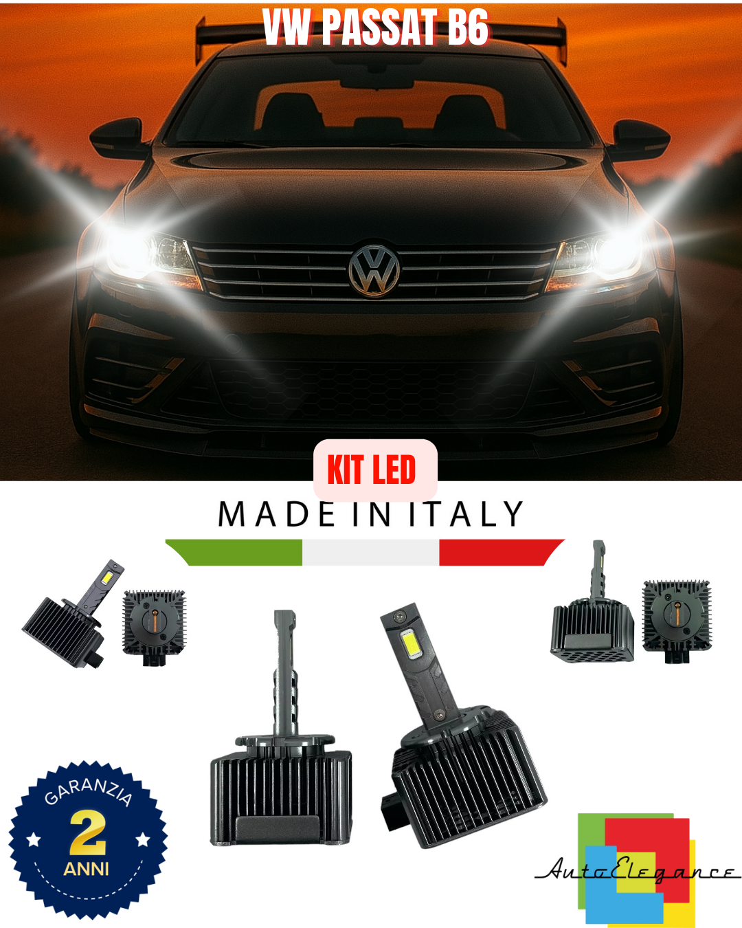 💖 KIT LED LAMPADE ANABBAGLIANTI D1S 6000K ADATTO PER VW PASSAT B6 💖