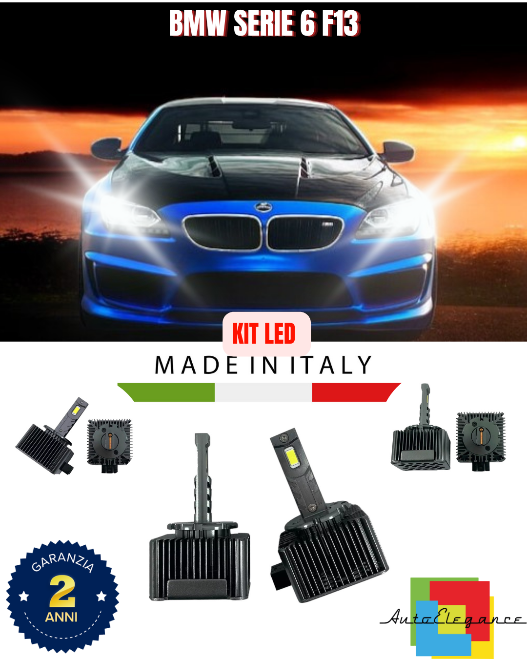 💖 KIT LED LAMPADE ANABBAGLIANTI D1S 6000K ADATTO PER BMW SERIE 6 F13 💖