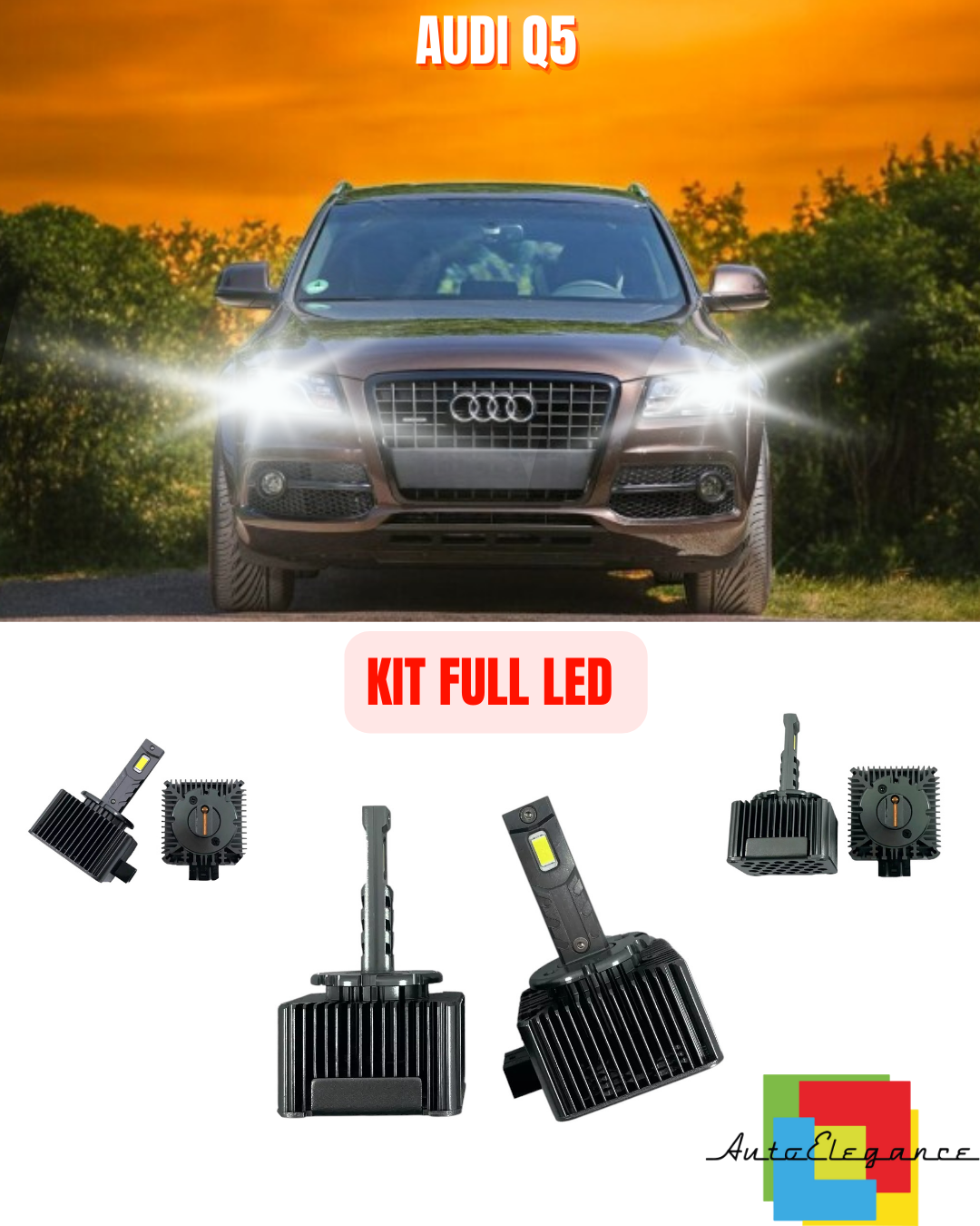⭐KIT LED LAMPADE ANABBAGLIANTI D3S LED 6000K ADATTO PER AUDI Q5 ⭐