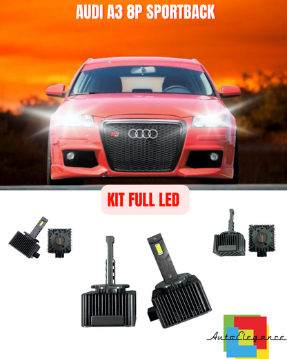 ⭐KIT LED LAMPADE ANABBAGLIANTI D3S LED 6000K ADATTO PER AUDI A3 8P SPORTBACK ⭐