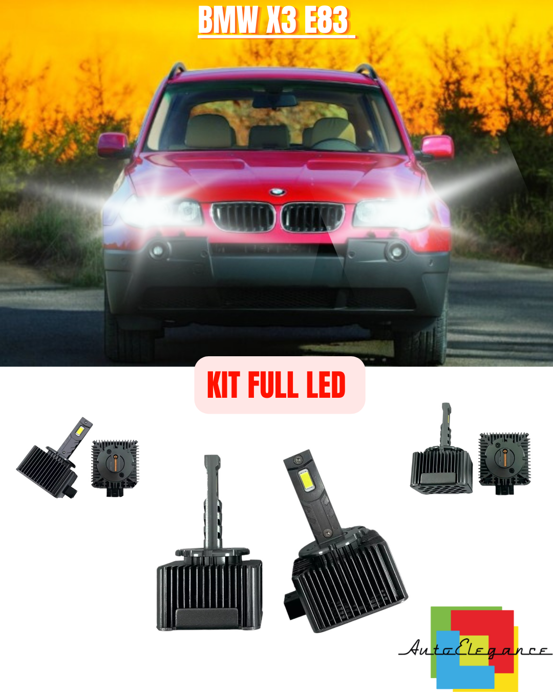 ⭐KIT LED LAMPADE ANABBAGLIANTI D1S LED 6000K ADATTO PER BMW X3 E83 ⭐