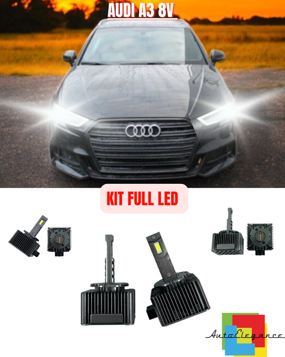 ⭐KIT LED LAMPADE ANABBAGLIANTI D5S LED 6000K ADATTO PER AUDI A3 8V ⭐