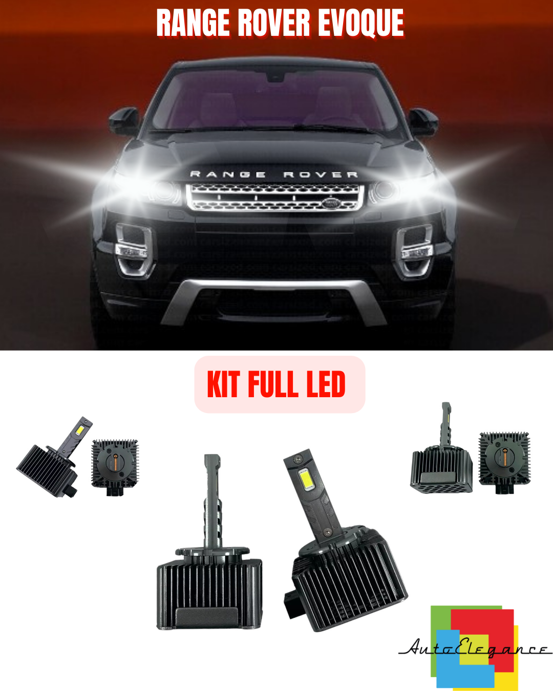 ⭐KIT LED LAMPADE ANABBAGLIANTI D3S LED 6000K ADATTO PER RANGE ROVER EVOQUE ⭐