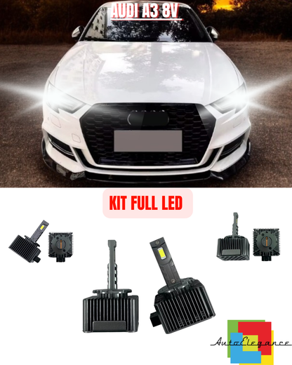 ⭐KIT LED LAMPADE ANABBAGLIANTI D5S LED 6000K ADATTO PER AUDI A3 8V ⭐