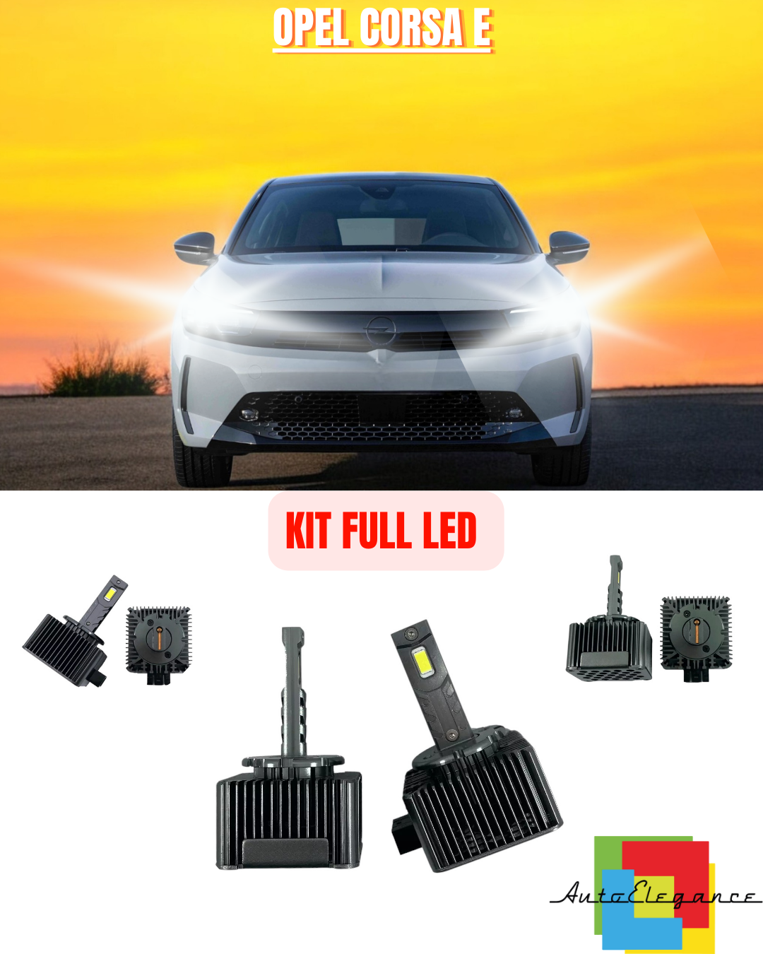 ⭐ KIT LED LAMPADE ANABBAGLIANTI D5S LED 6000K ADATTO PER OPEL CORSA E ⭐