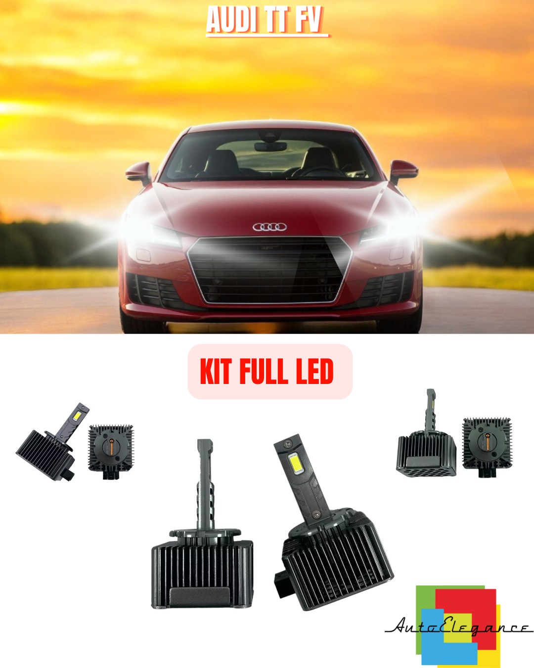 ⭐ KIT LED LAMPADE ANABBAGLIANTI D5S LED 6000K ADATTO PER AUDI TT FV ⭐
