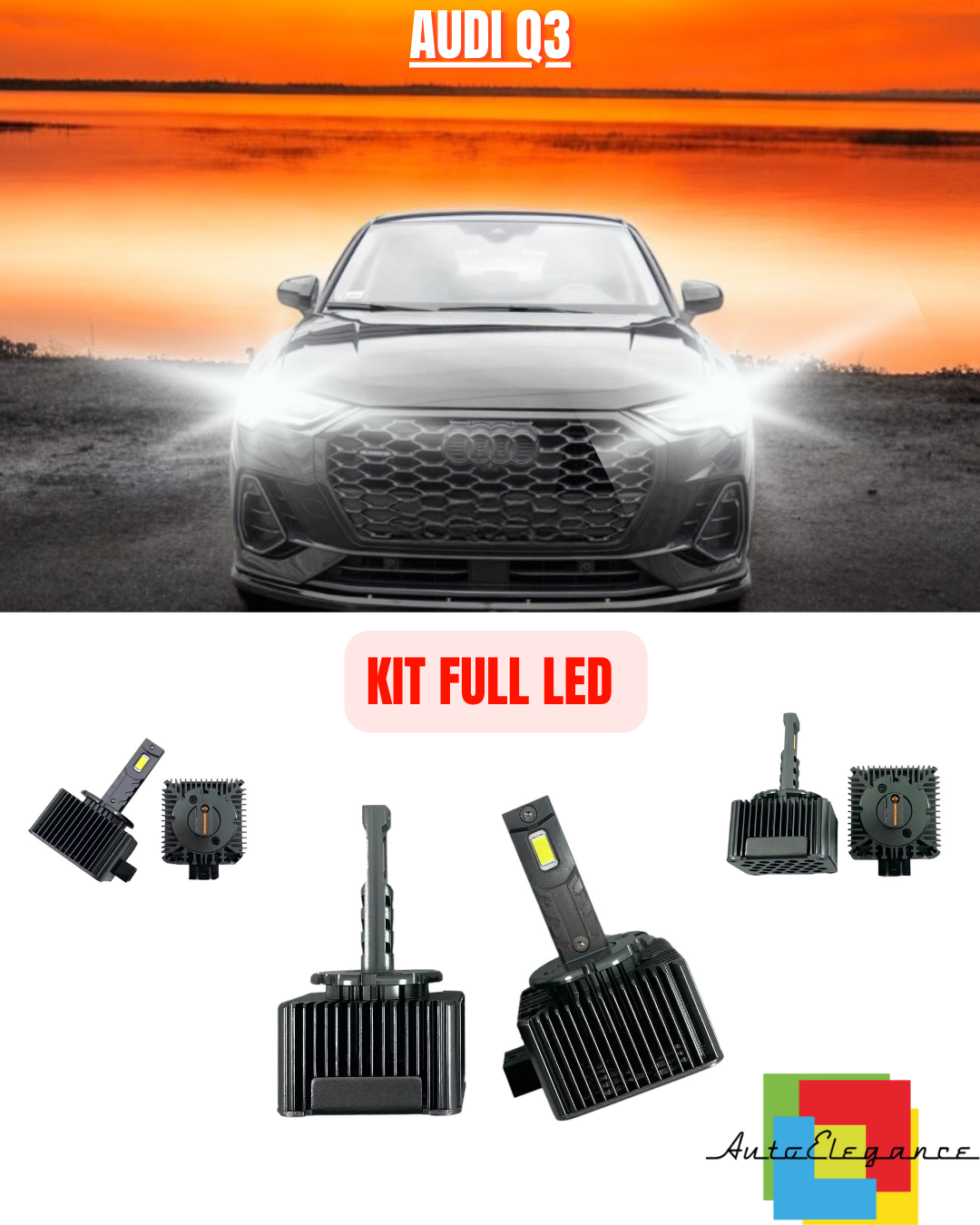 ⭐KIT LED LAMPADE ANABBAGLIANTI D3S LED 6000K ADATTO PER AUDI Q3⭐