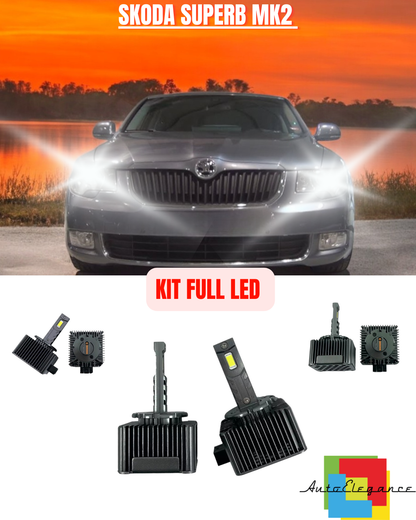 ⭐KIT LED LAMPADE ANABBAGLIANTI D3S LED 6000K ADATTO PER SKODA SUPERB MK2 ⭐