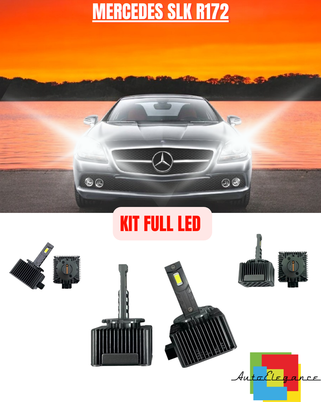 ⭐KIT LED LAMPADE ANABBAGLIANTI D1S LED 6000K ADATTO PER MERCEDES SLK R172 ⭐