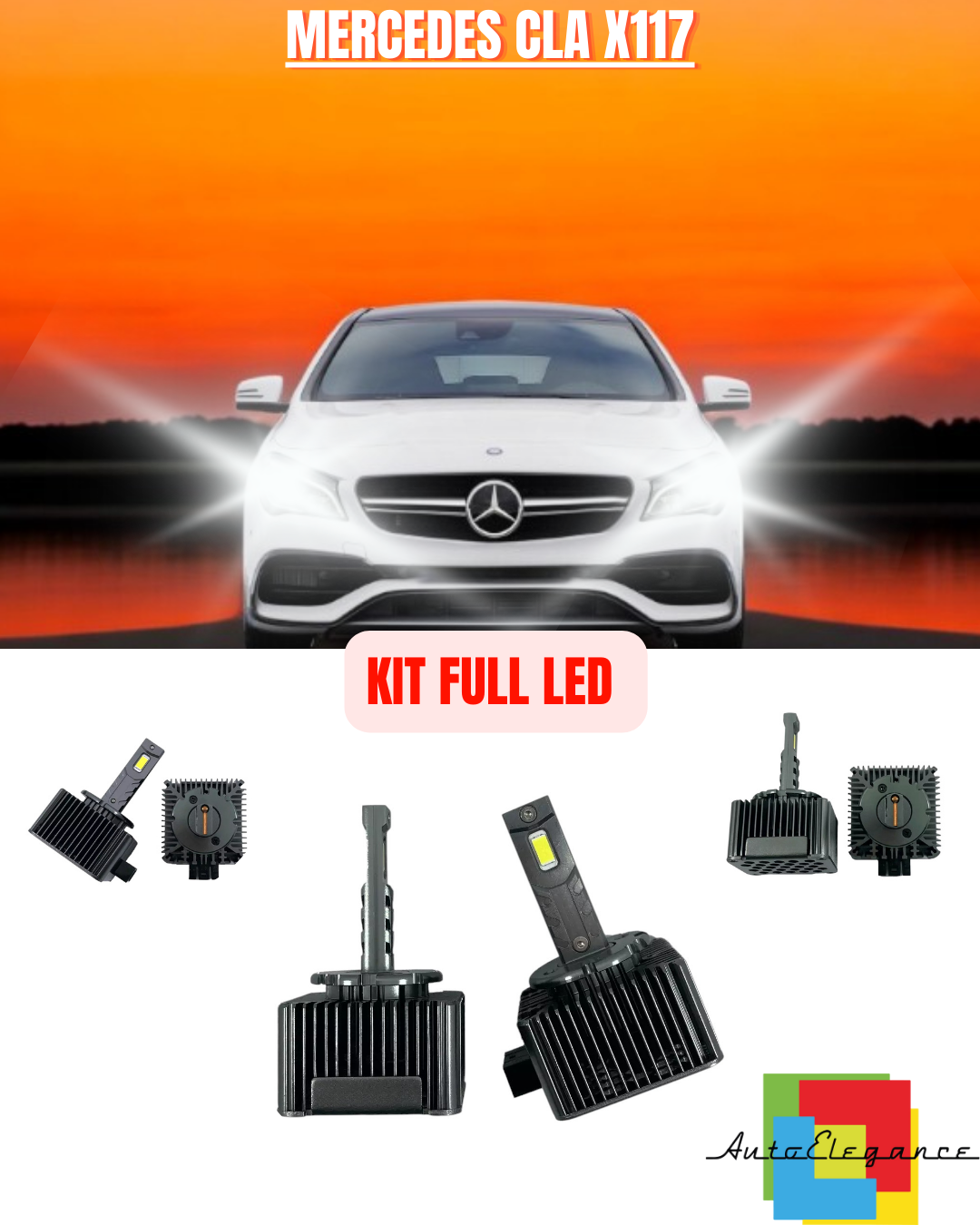 💕KIT LED LAMPADE ANABBAGLIANTI D3S LED 6000K ADATTO PER MERCEDES CLA X117 💕