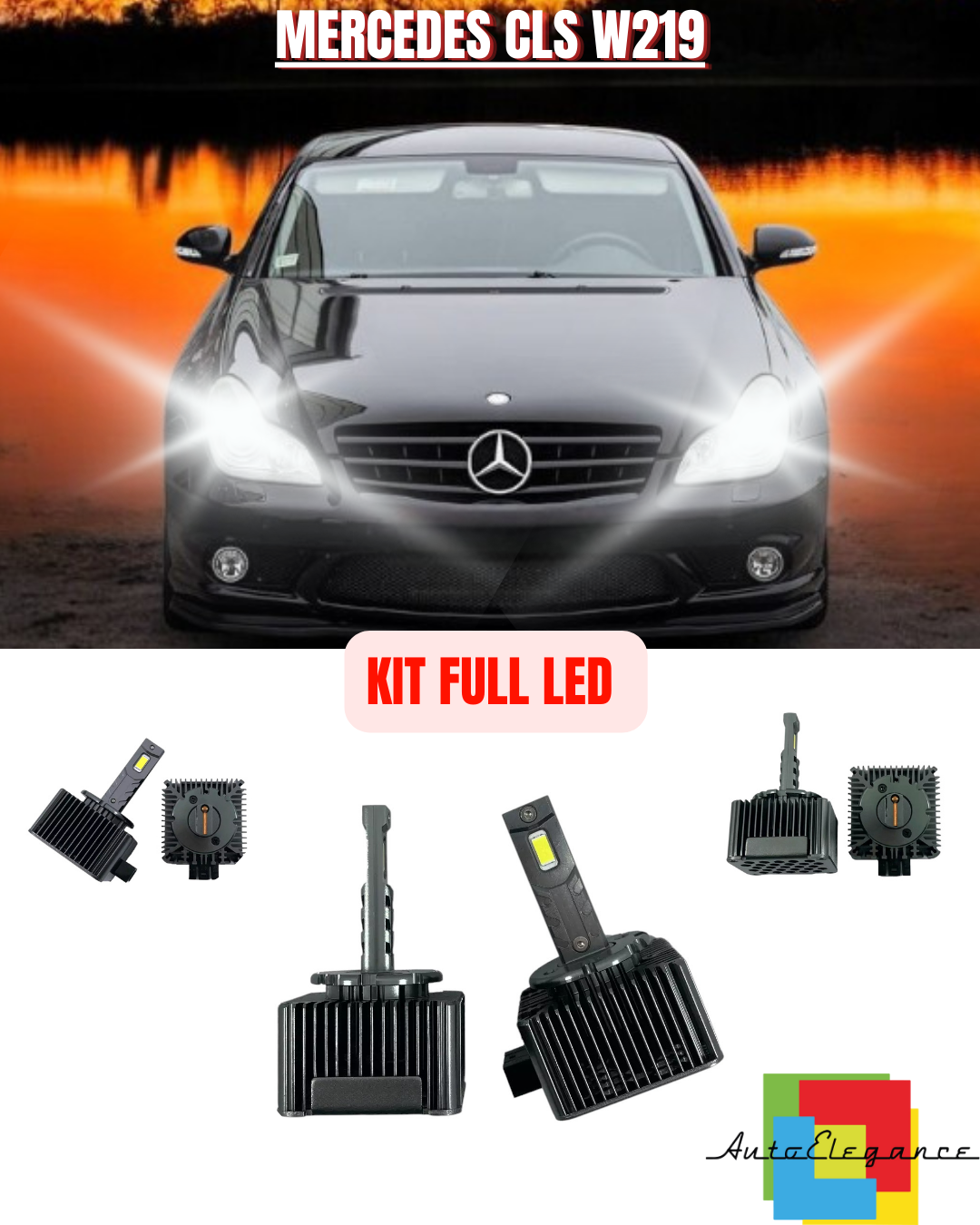 💕KIT LED LAMPADE ANABBAGLIANTI D1S LED 6000K ADATTO PER MERCEDES CLS W219 💕