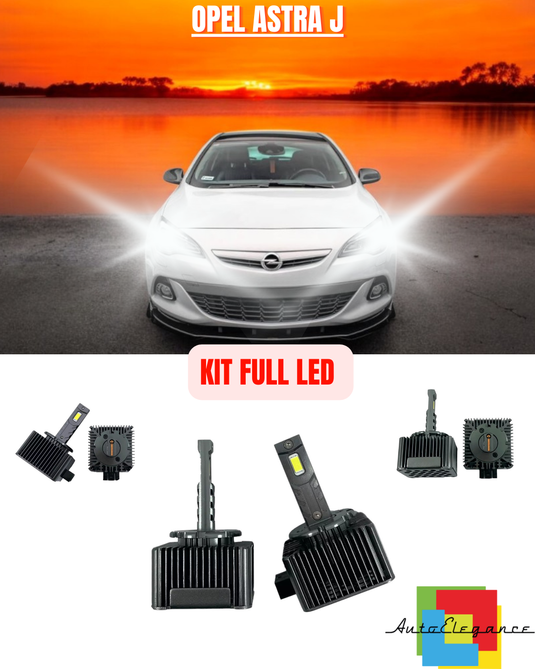 💕KIT LED LAMPADE ANABBAGLIANTI D1S LED 6000K ADATTO PER OPEL ASTRA J 💕
