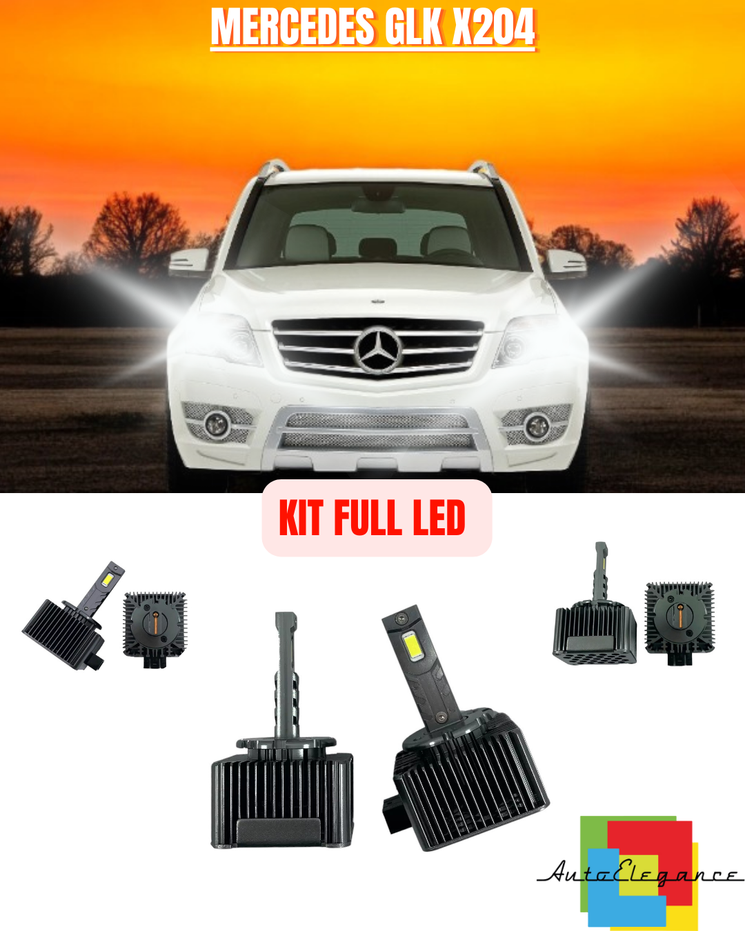 💕KIT LED LAMPADE ANABBAGLIANTI D1S LED 6000K ADATTO PER MERCEDES GLK X204 💕