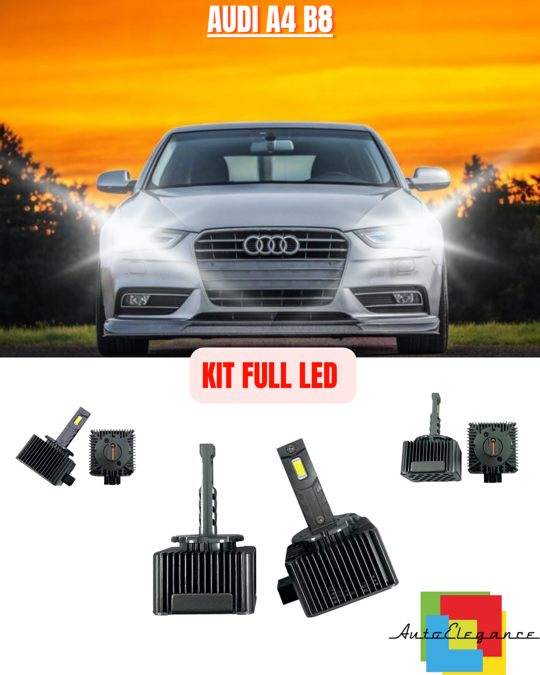 💕 KIT LED LAMPADE ANABBAGLIANTI D3S LED 6000K ADATTO PER AUDI A4 B8 💕