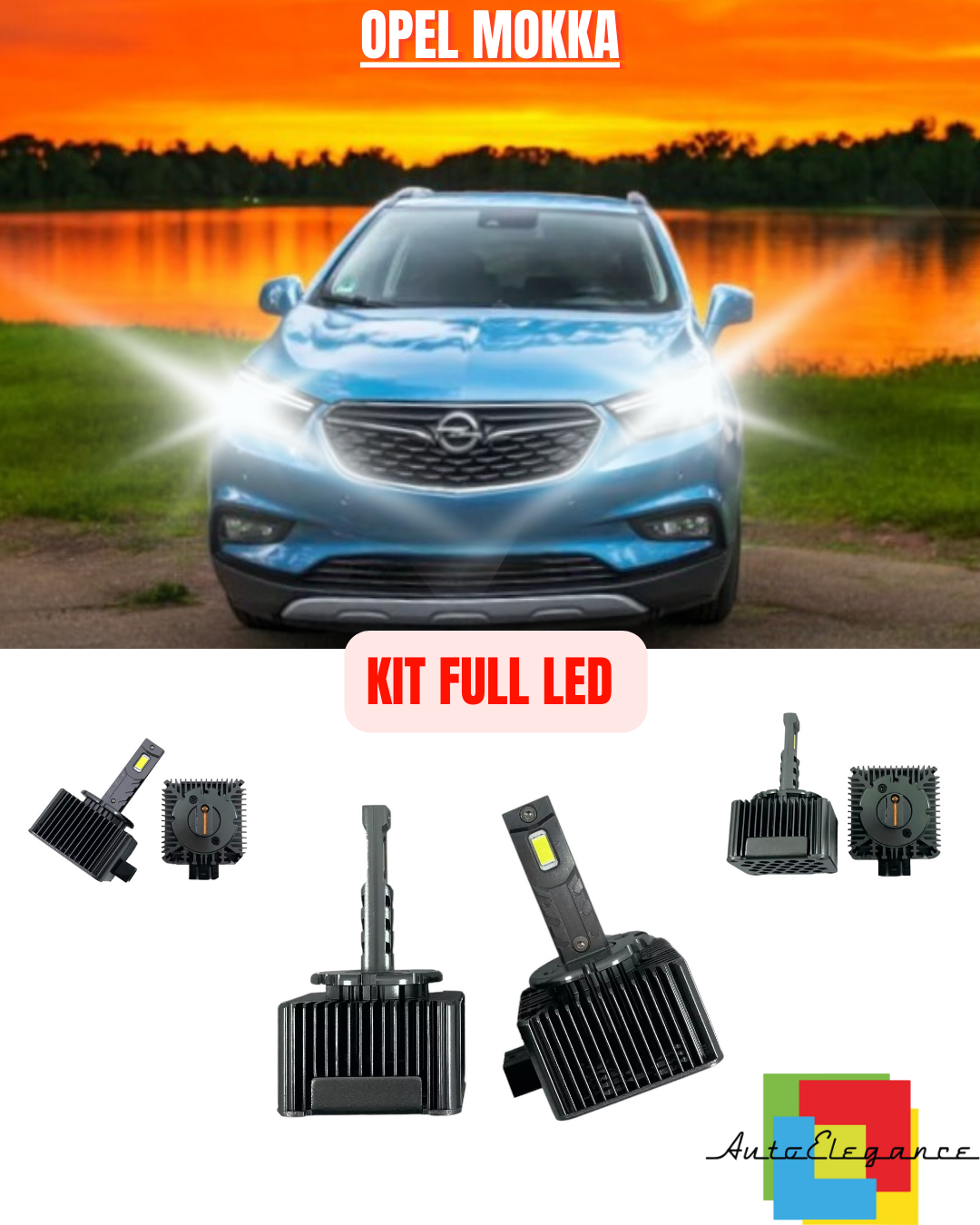 💕 KIT LED LAMPADE ANABBAGLIANTI D3S LED 6000K ADATTO PER OPEL MOKKA 💕