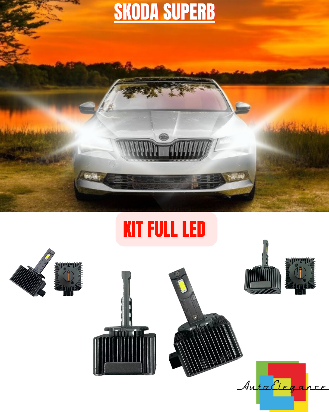 💕 KIT LED LAMPADE ANABBAGLIANTI D1S LED XENON 6000K ADATTO PER SKODA SUPERB 💕