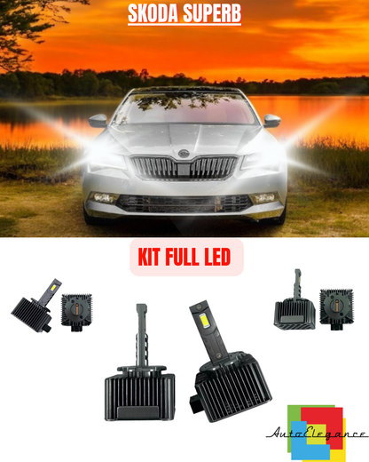 💕 KIT LED LAMPADE ANABBAGLIANTI D1S LED XENON 6000K ADATTO PER SKODA SUPERB 💕