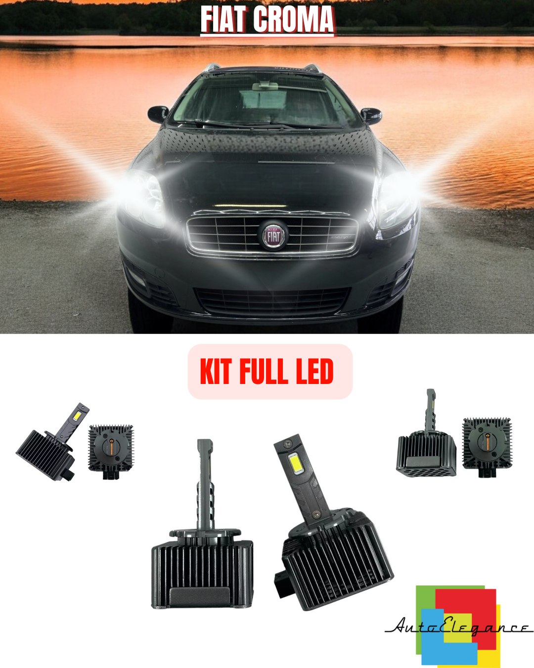 💕 KIT LED LAMPADE ANABBAGLIANTI D1S LED 6000K ADATTO PER FIAT CROMA 💕