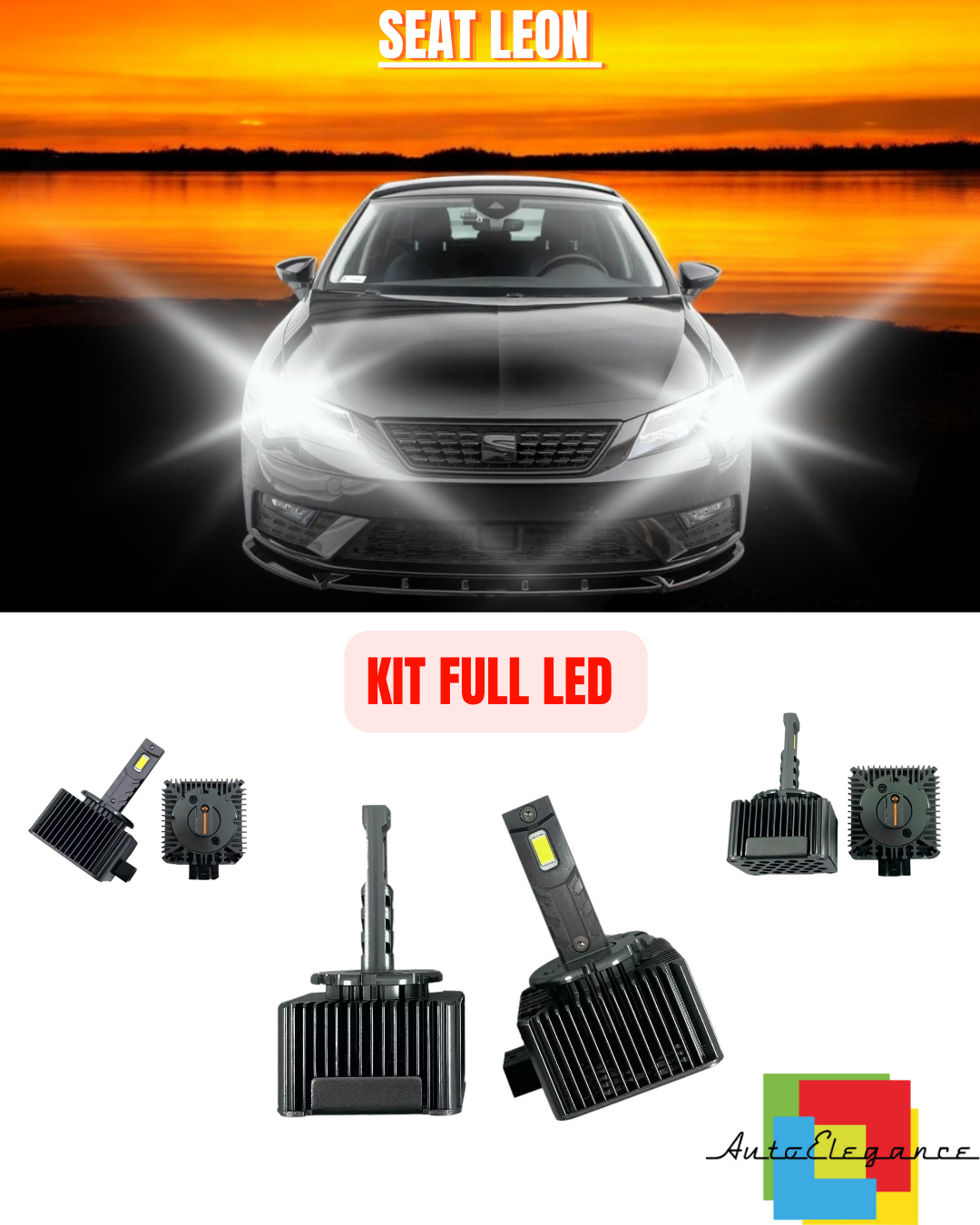 💕 KIT LED LAMPADE ANABBAGLIANTI D1S LED 6000K ADATTO PER SEAT LEON II 💕