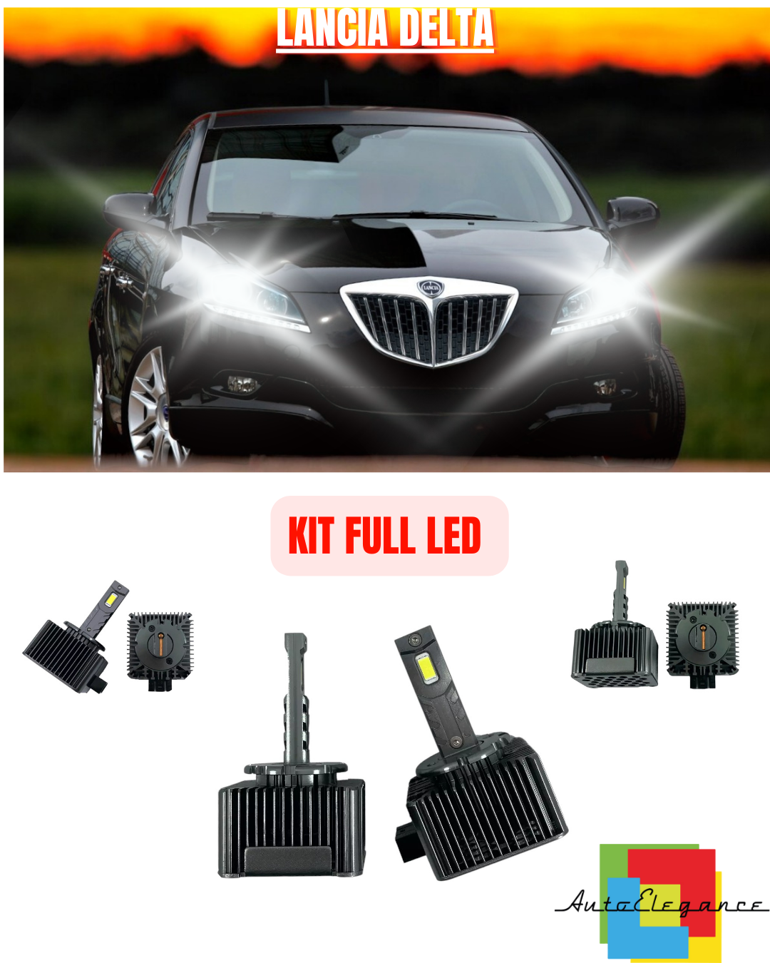 💕KIT LED LAMPADE ANABBAGLIANTI D1S LED 6000K ADATTO PER LANCIA DELTA💕