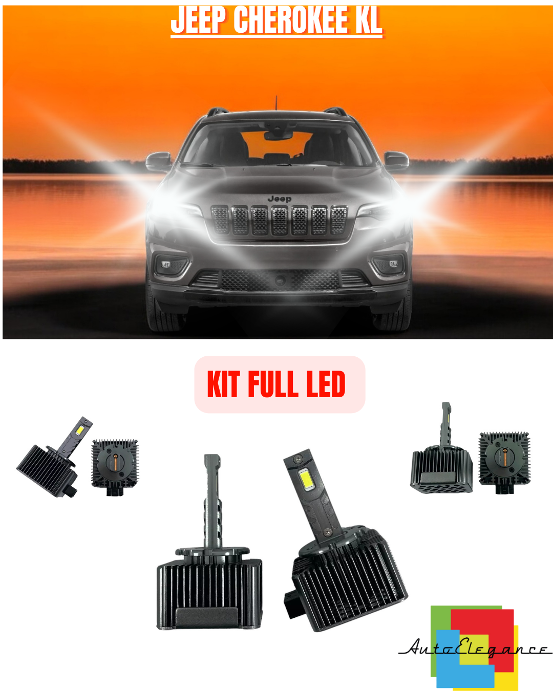 💕KIT LED LAMPADE ANABBAGLIANTI D3S LED 6000K ADATTO PER JEEP CHEROKEE KL💕