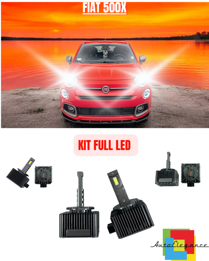💕KIT LED LAMPADE ANABBAGLIANTI D5S LED 6000K ADATTO PER FIAT 500X 💕