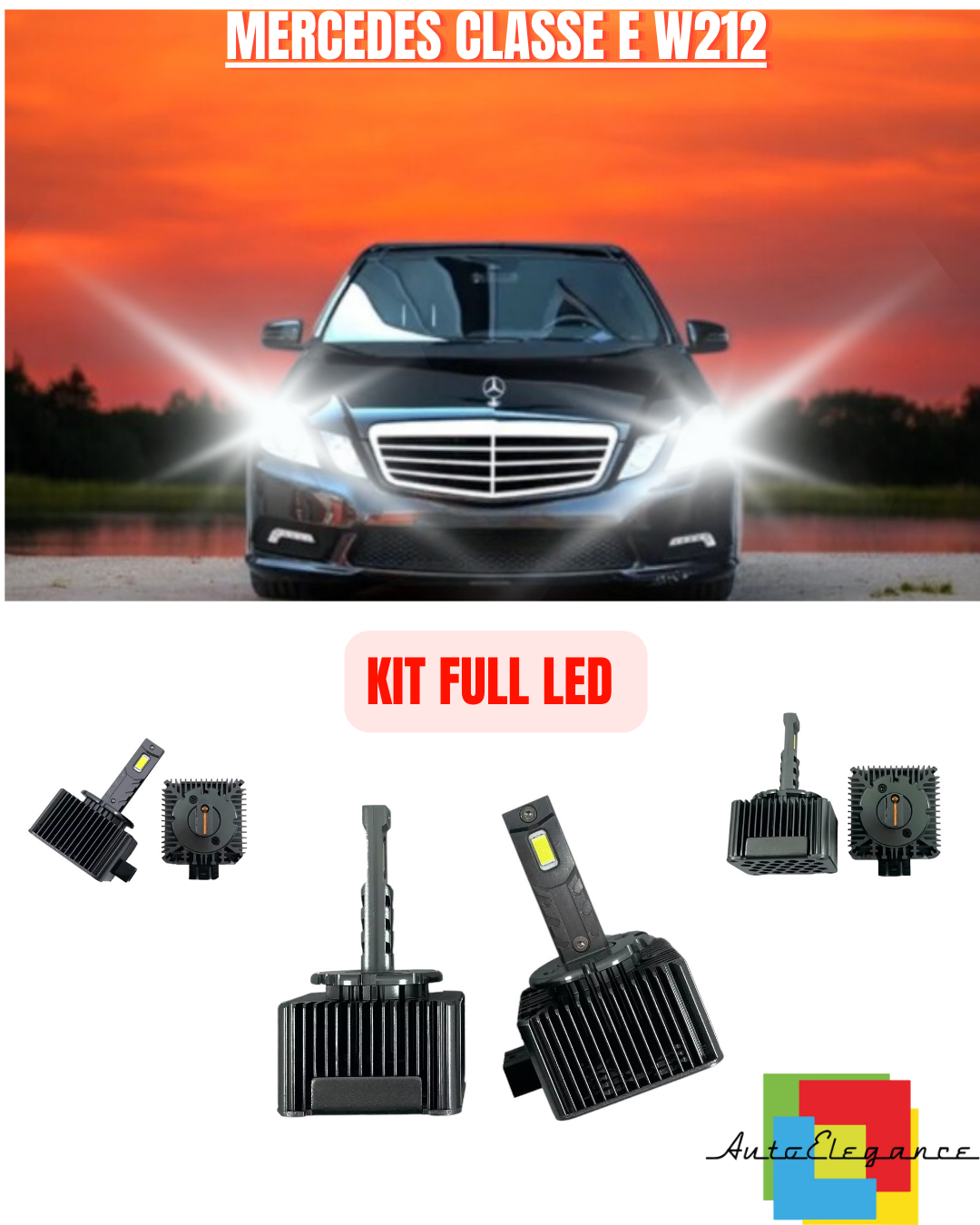 💕 KIT LED LAMPADE ANABBAGLIANTI D1S LED 6000K ADATTO PER MERCEDES E W212 💕