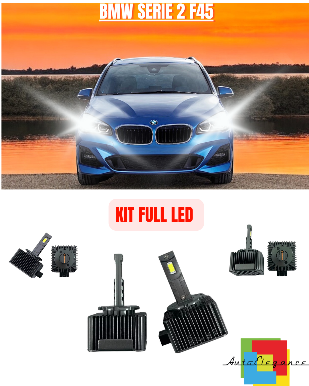 💕 KIT LED LAMPADE ANABBAGLIANTI D1S LED 6000K ADATTO PER BMW SERIE 2 F45 💕