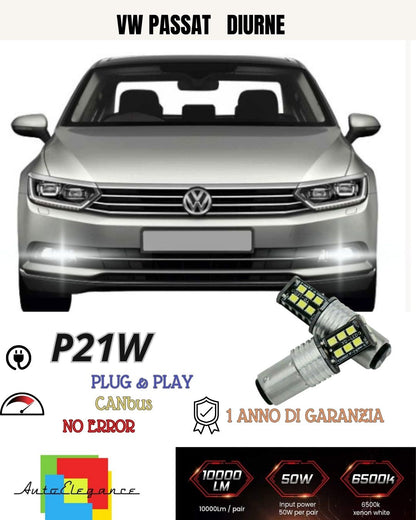 😍PAIR OF DAYTIME LIGHTS DRL 15 LED P21W BA15S CANBUS😍 VW PASSAT B7 VARIANT 6000K😍