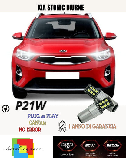 😍😍COPPIA LAMPADE DIURNE POSIZIONE DRL 15 LED BAY15D P21/5W CANBUS KIA STONIC🥰