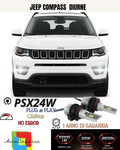 ❤️😍PAIR OF LED FOG LIGHTS😍PSX24W JEEP COMPASS 10-16 CANBUS😍❤️