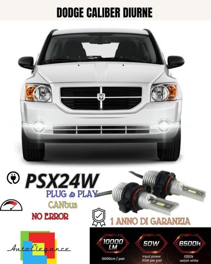 😍😍PAIR OF LED FOG LIGHTS PSX24W DODGE CALIBER CANBUS NO ERROR 6000K