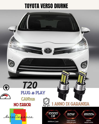 😍PAIR OF DAYTIME LIGHTS DRL / POSITION T20 W21W CANBUS❤️ TOYOTA VERSO ❤️6000K❤️