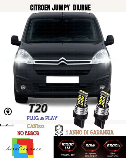 ❤️❤PAIR OF DAYTIME LIGHTS DRL 15 LED T20 CANBUS CITROEN JUMPY 6000K WHITE NO FAILURE