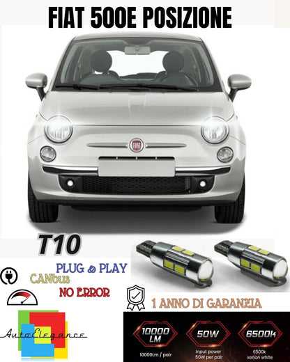 😍PAIR OF POSITION LIGHTS 10 LED💥FIAT 500E💥ELECTRIC T10 CANBUS 400 LUMEN💥💥 