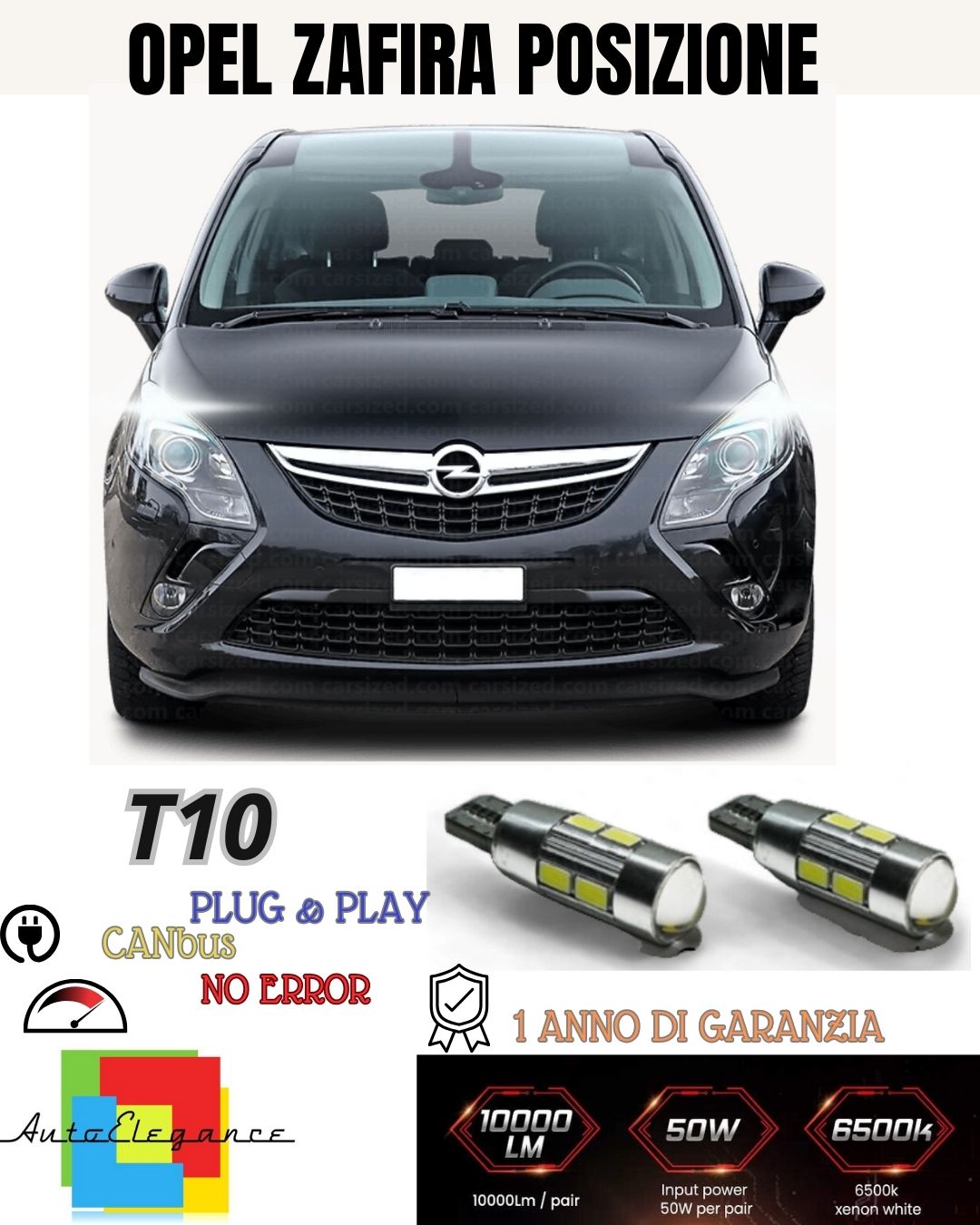 😍😍COPPIA LUCI DIURNE DRL POSIZIONE LED T20 W21/5W🔥OPEL ZAFIRA C🔥CANBU. 6000K