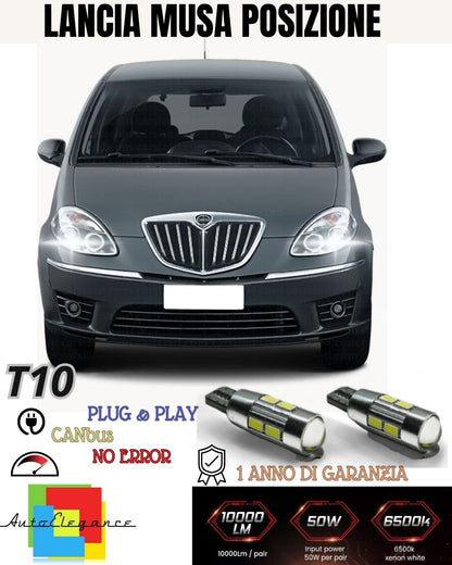 😍😍COPPIA LUCI DI POSIZIONE 10 LED🔥LANCIA MUSA 🔥T10 W5W CANBUS ULTRALUMINOSI