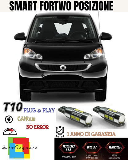 ❤️‍🔥PAIR OF POSITION LIGHTS 10 LED SMART FORTWO 451 T10 W5W CANBUS 100% NO ERROR