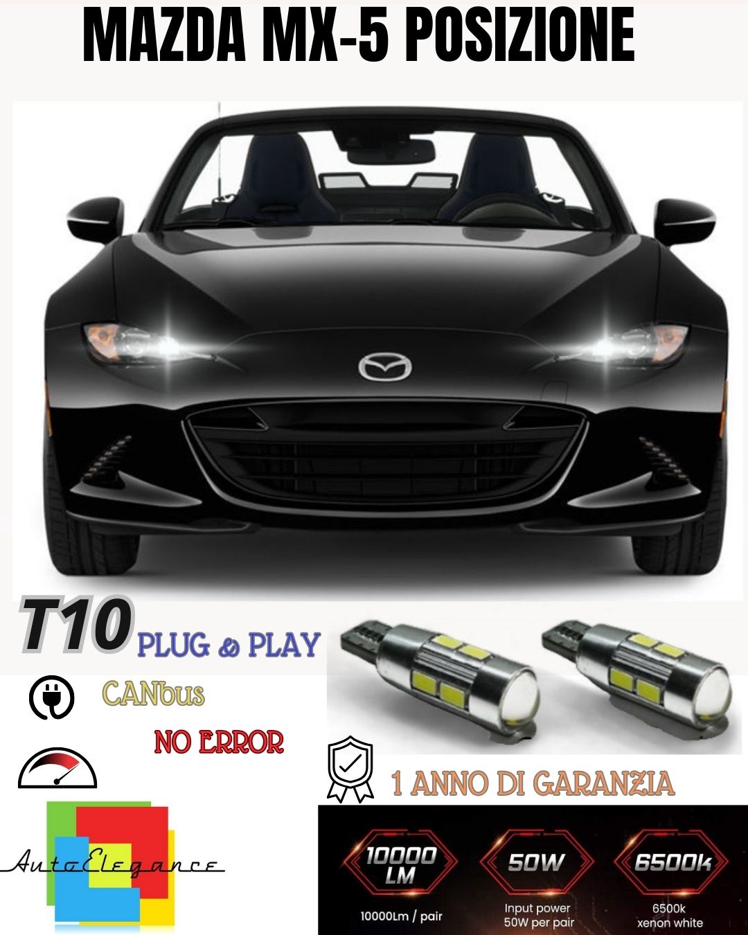 😎😎😎COPPIA LUCI DI POSIZIONE 10 LED SPECIFICHE🔥MAZDA MX-5🔥MK3 CANBUS😎😎😎😎