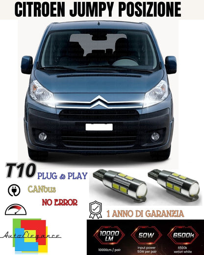 PAIR OF POSITION LIGHTS 10 LED FOR CITROEN JUMPY MK2 T10 W5W CANBUS 6000K WHITE