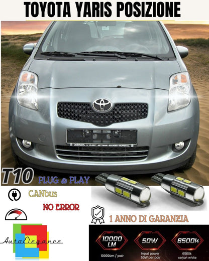 😎😎PAIR OF POSITION LIGHTS 10 LED 🔥🔥 TOYOTA YARIS 🔥🔥MK2 T10 W5W CANBUS 6000K