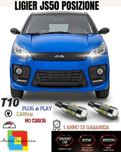COPPIA LUCI POSIZIONE 10 LED LIGIER JS50 JS 50 PRE-RESTYLING T10 CANBUS 6000K
